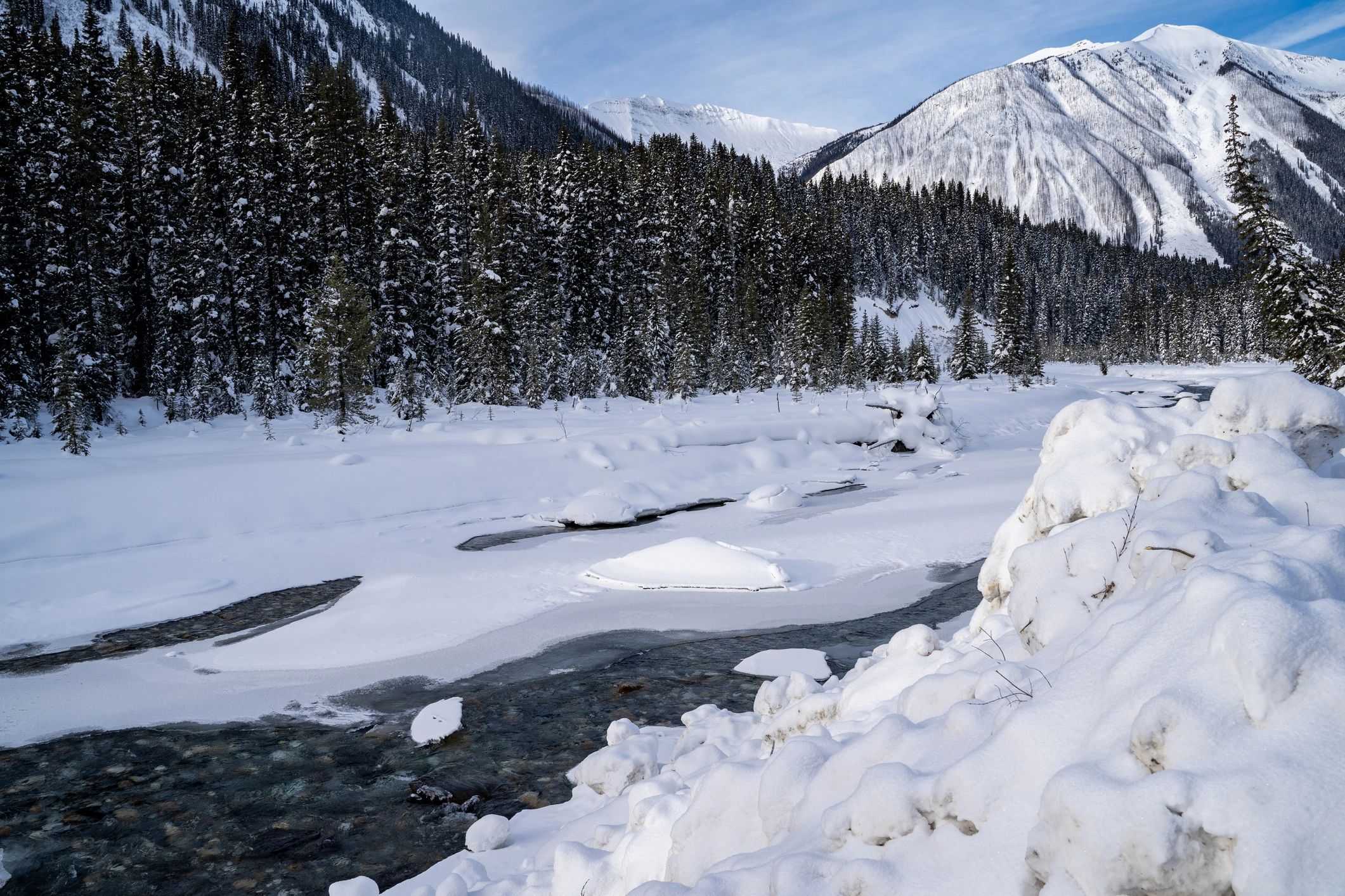 Kootenai Falls in winter conditions