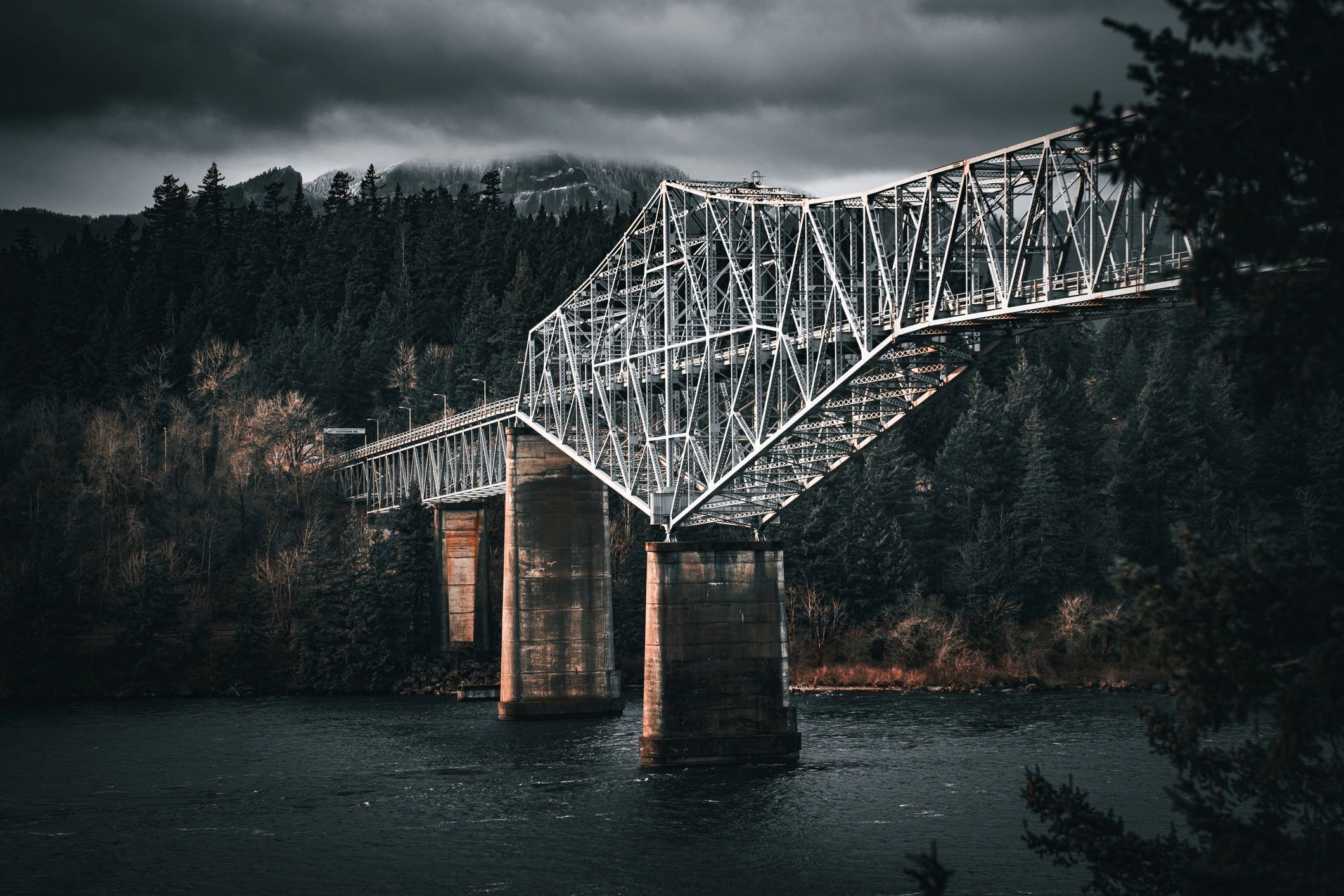 Kootenai Falls swinging bridge view